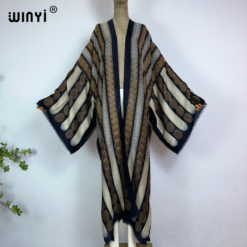 Kaftan Women Boho - WINYI-Robe de plage à imprimé géométrique