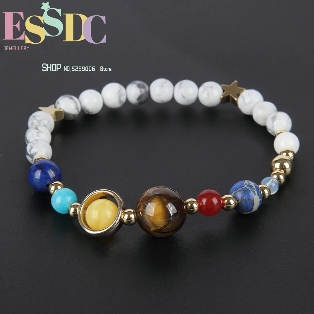 Ethnic Fashion Way - Bracelet élastique en perles de pierre