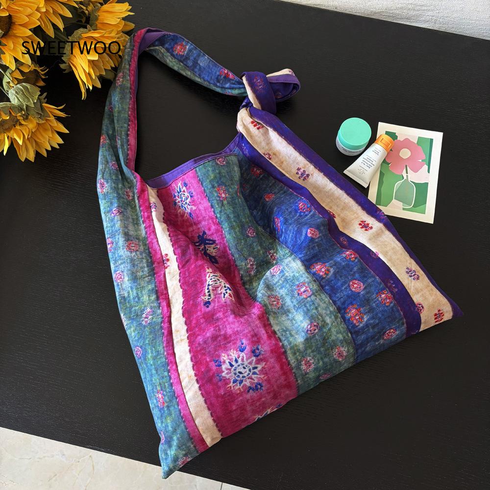 Ethnic Fashion Way - Sac fourre-tout en coton à rayures