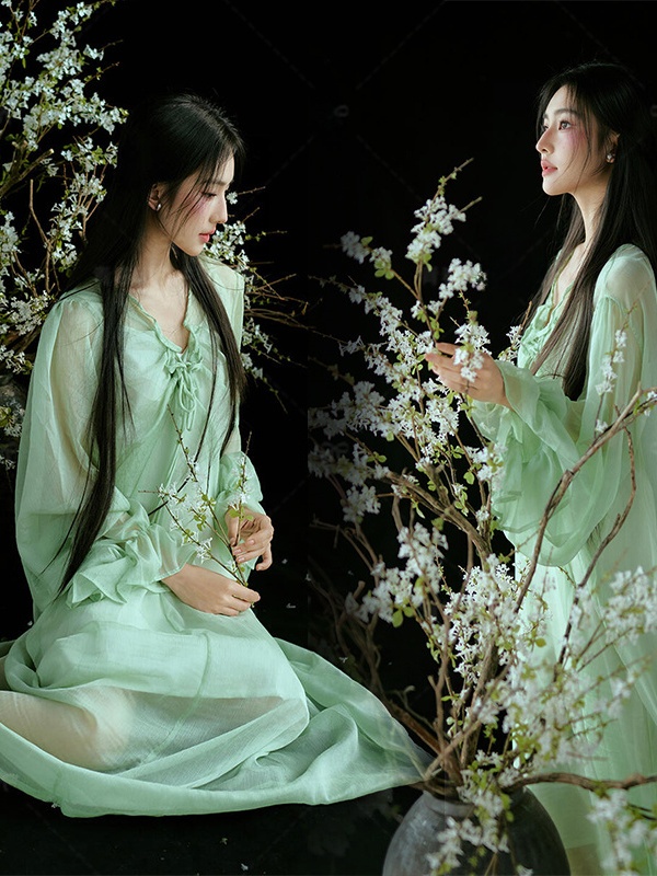 Robe verte de style chinois, H - Ethnic Fashion Studio avis et prix