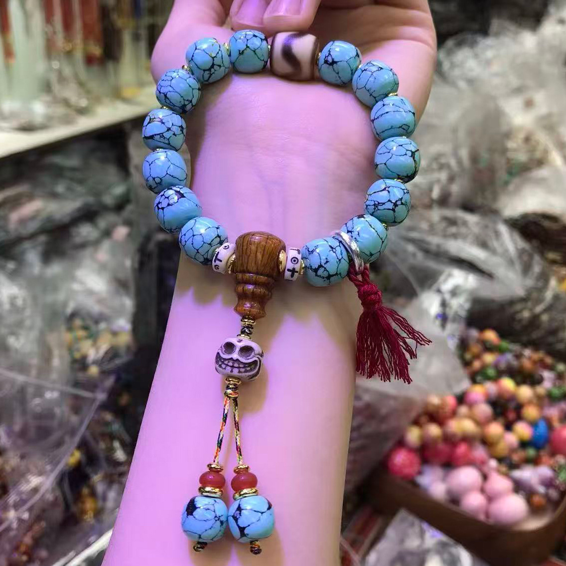 Bracelet turquoise à motif web - Ethnic Fashion Way avis et prix