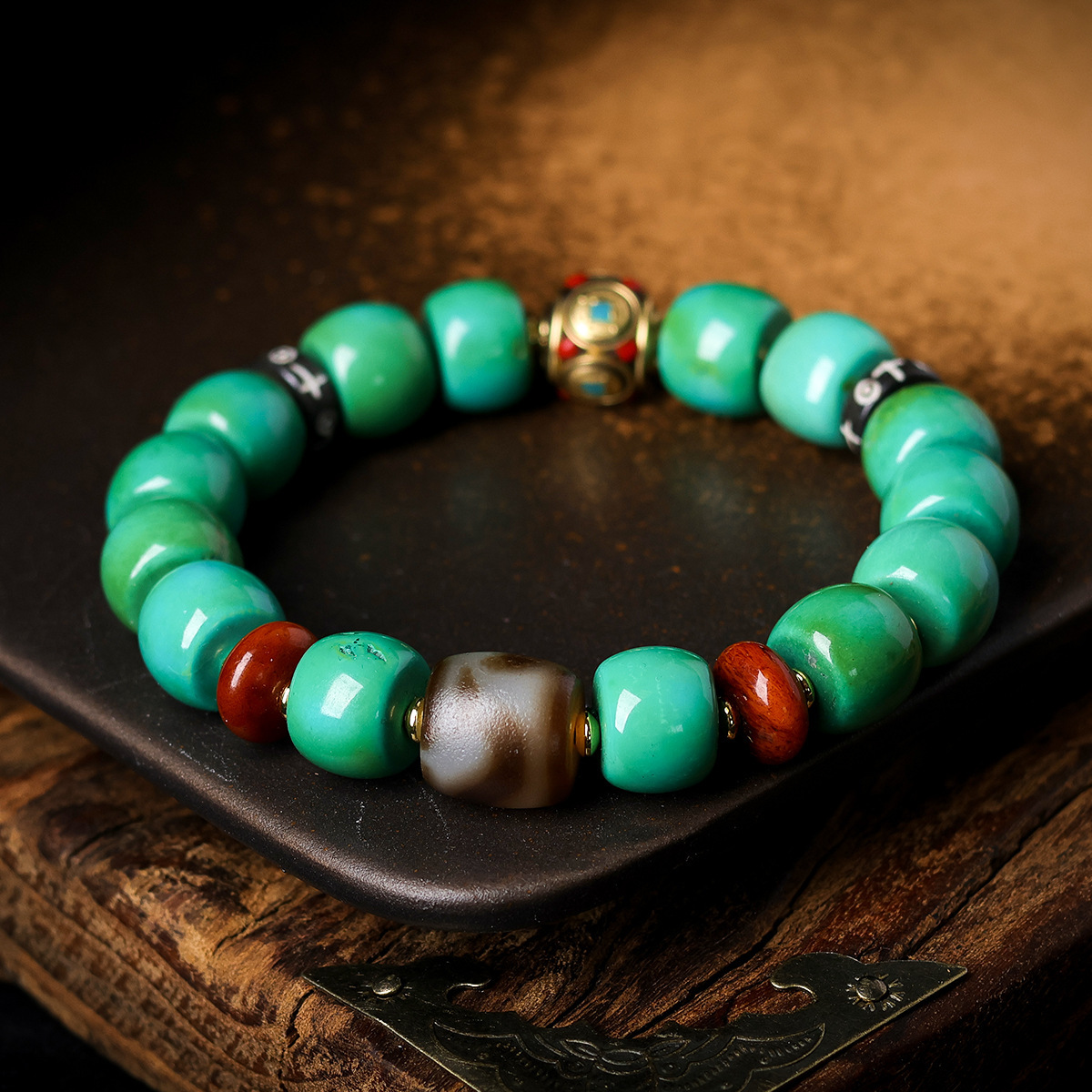 Bracelet turquoise à motif web - Ethnic Fashion Way avis et prix