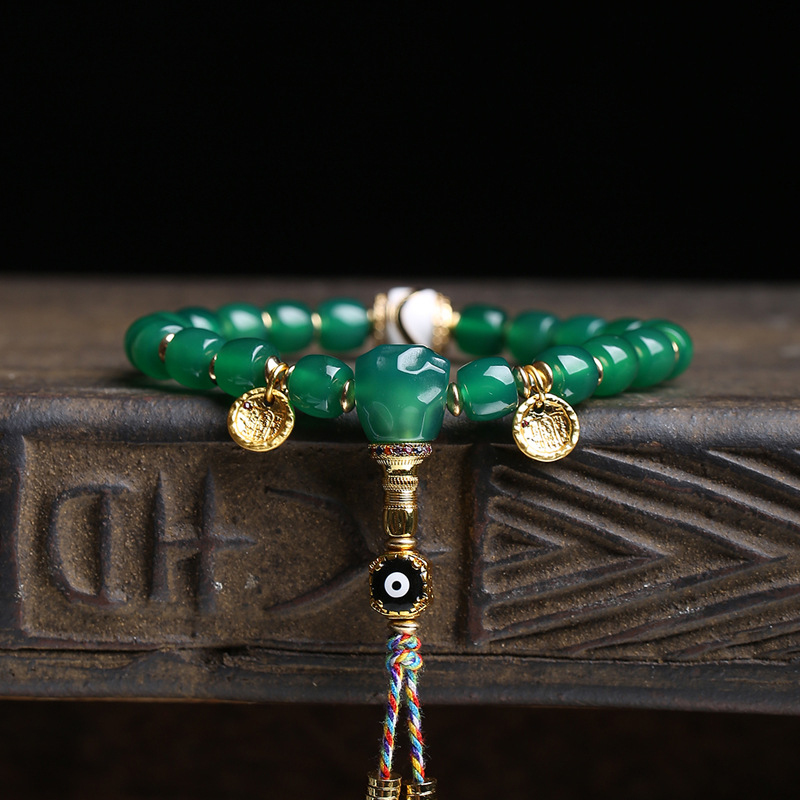 Bracelet vert naturel avec per - Ethnic Fashion Way avis et prix